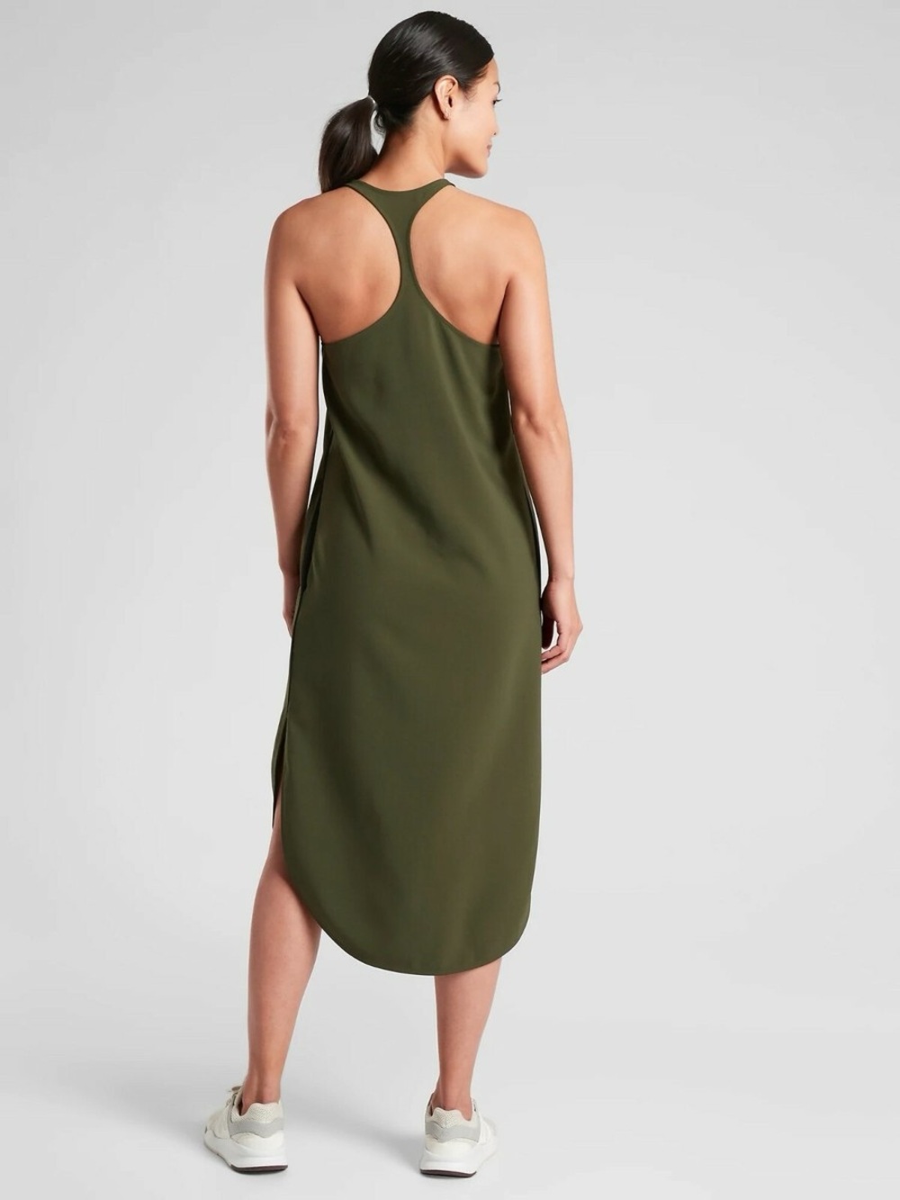 NWT Athleta Illuminate Dress Olive Green - Picture 2 of 6